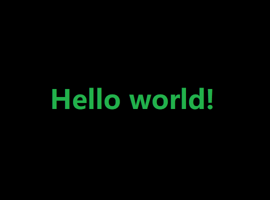 Hello World text